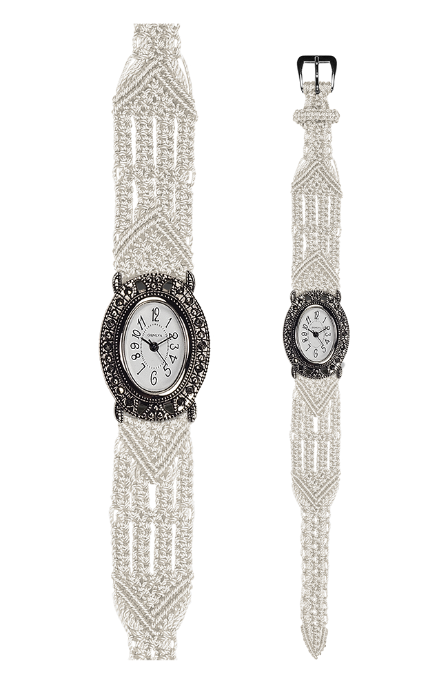 Beryl Lane - Vintage 1950's Sterling Silver Swiss Proxima Marcasite Watch,  Working